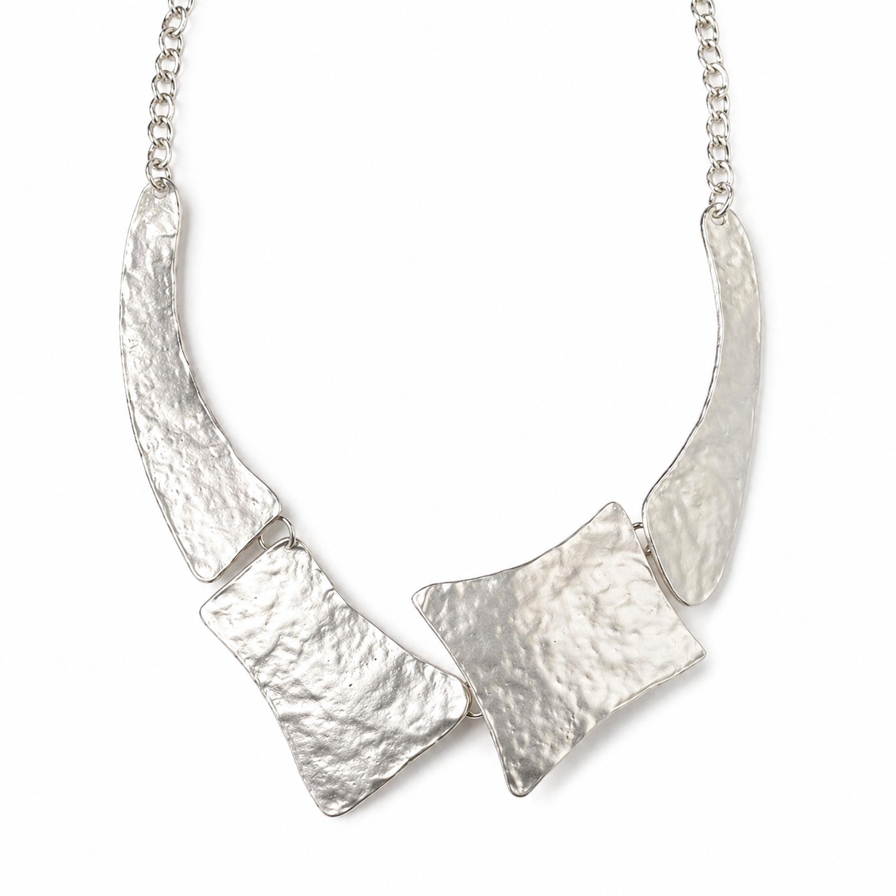 rhodium plated sculptural choker necklace | Costa Dorata statement collar jewelry modern luxury for women