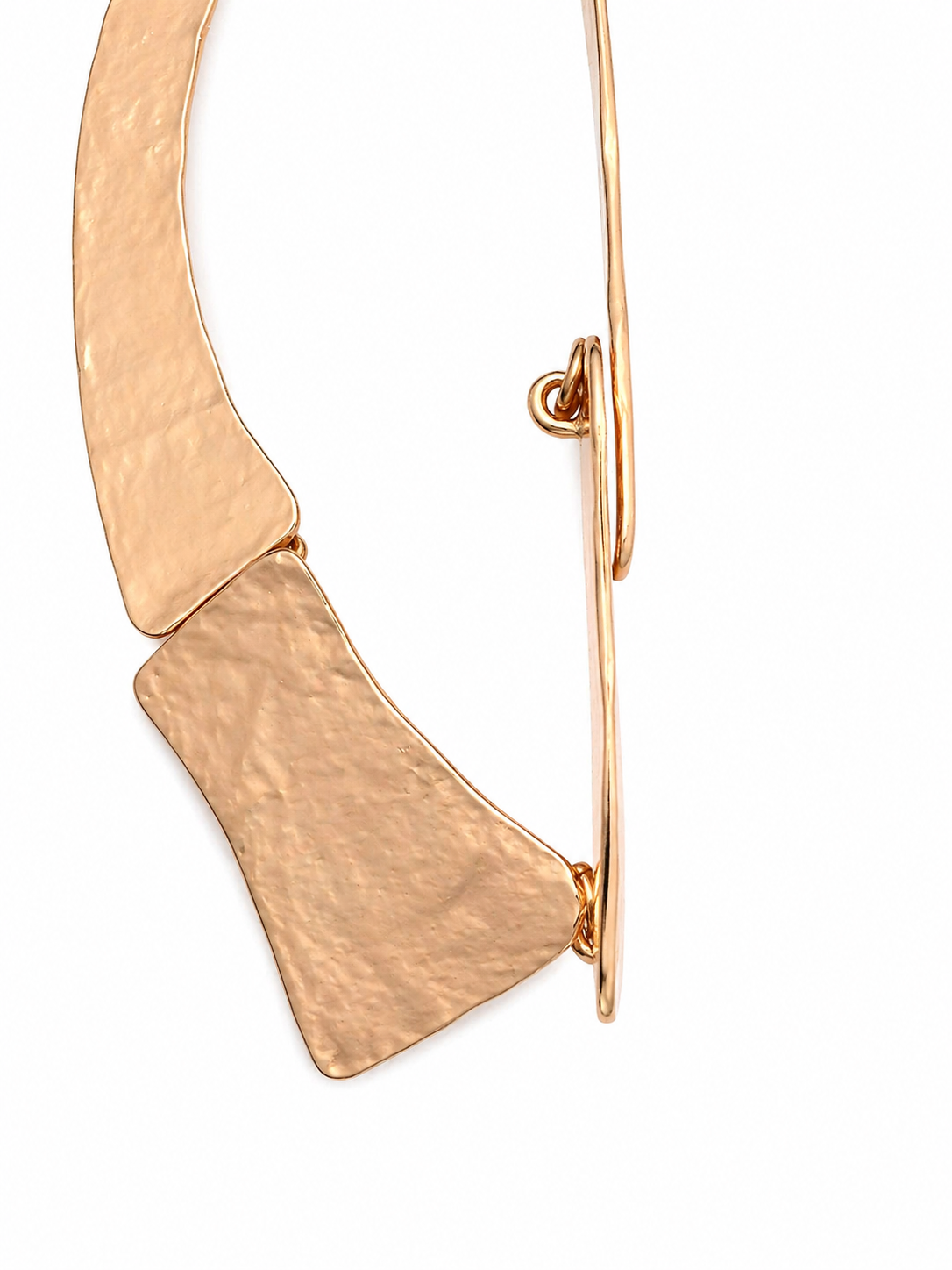structured gold collar necklace geometric and tapered design bold modern statement jewelry