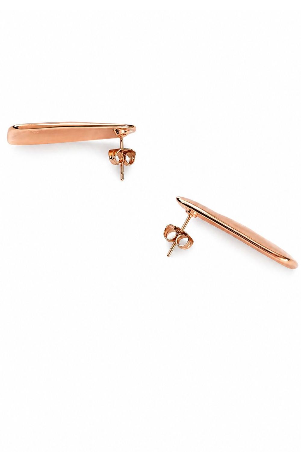 elongated gold rectangle earrings modern architectural statement jewelry sleek luxury design