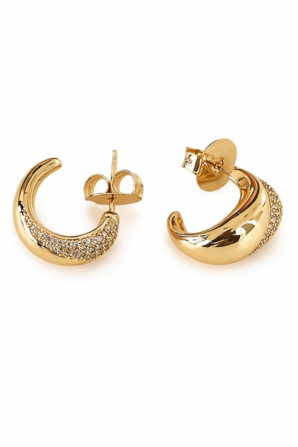teardrop earrings with pavé zirconia stones sparkling luxury jewelry detail design