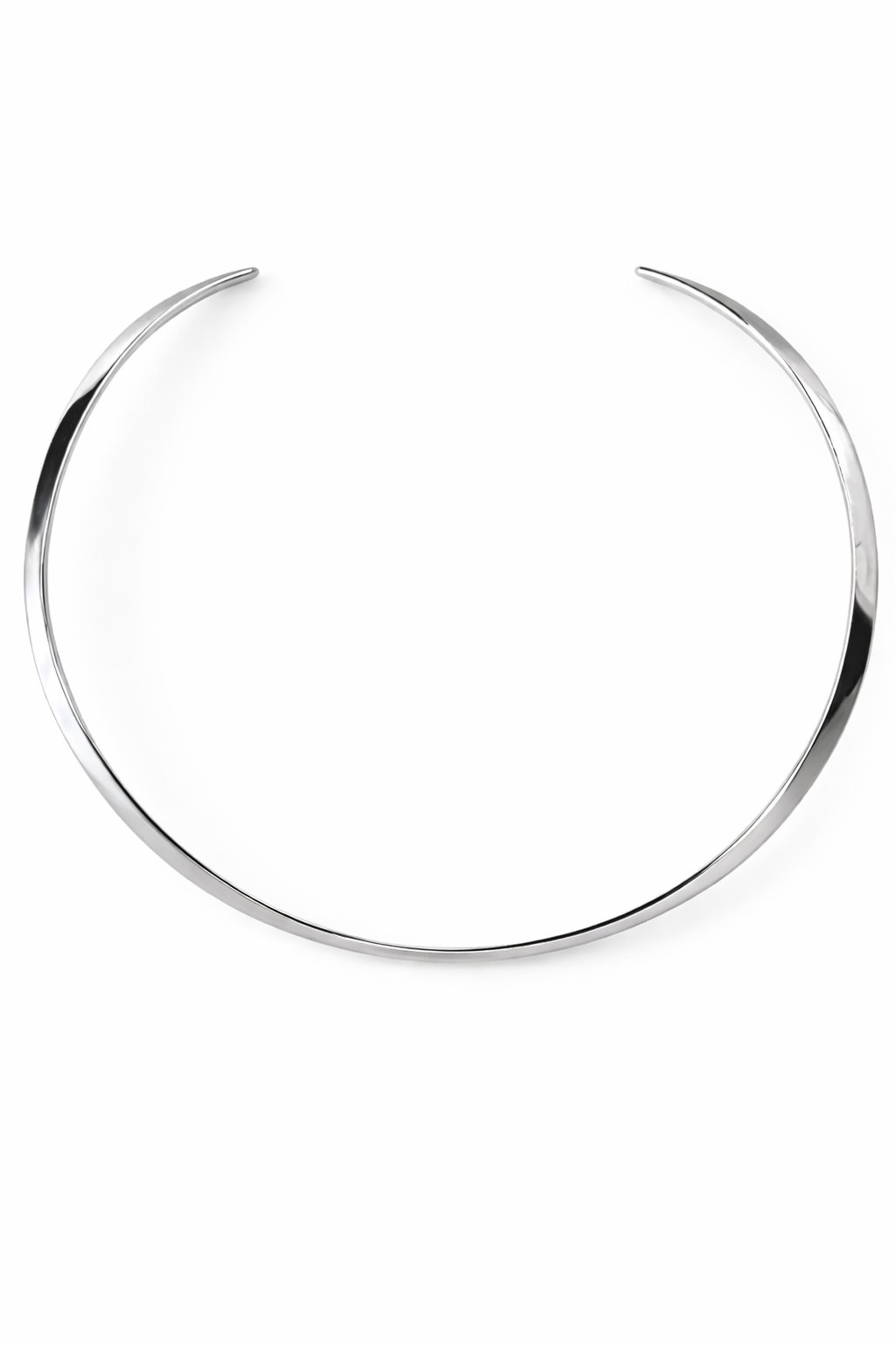 The Executive Arc Slim | Rhodium Plated Choker Necklace