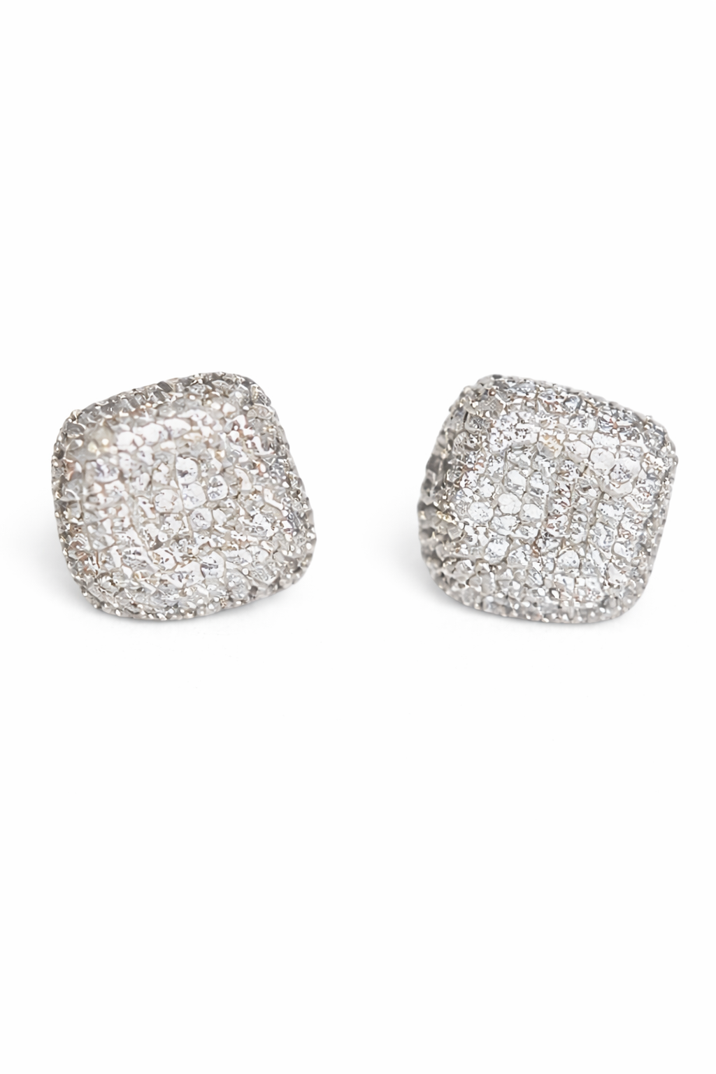 The Aura Pavé | Zirconia Stone Earrings In a Rhodium Finish