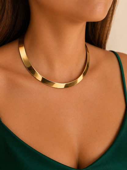 The Executive Arc | 18K Gold Plated Statement Choker Necklace