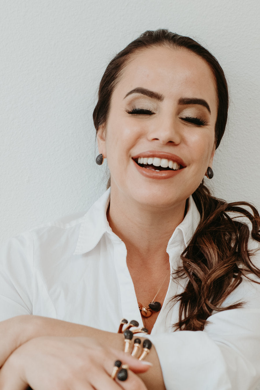 The Eclipse In Black | 18K Gold Plated Black Zirconia Earrings