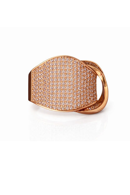 The Gilded Veil | 18K Gold Plated Zirconia Pavé Ring
