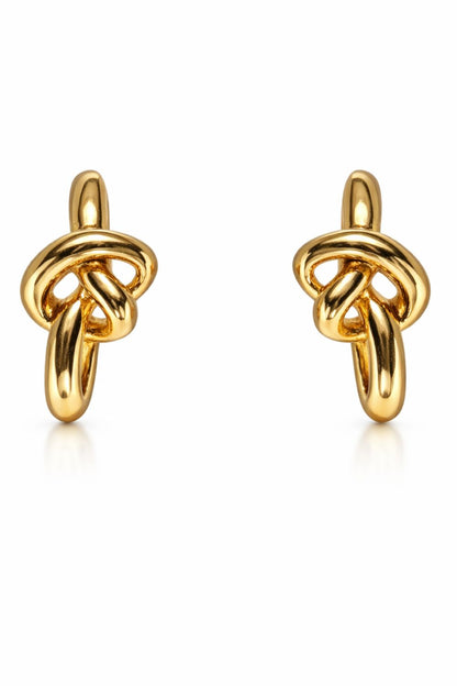 The Veloura Knot | 18K Gold Modern Sculptural Knot Earrings