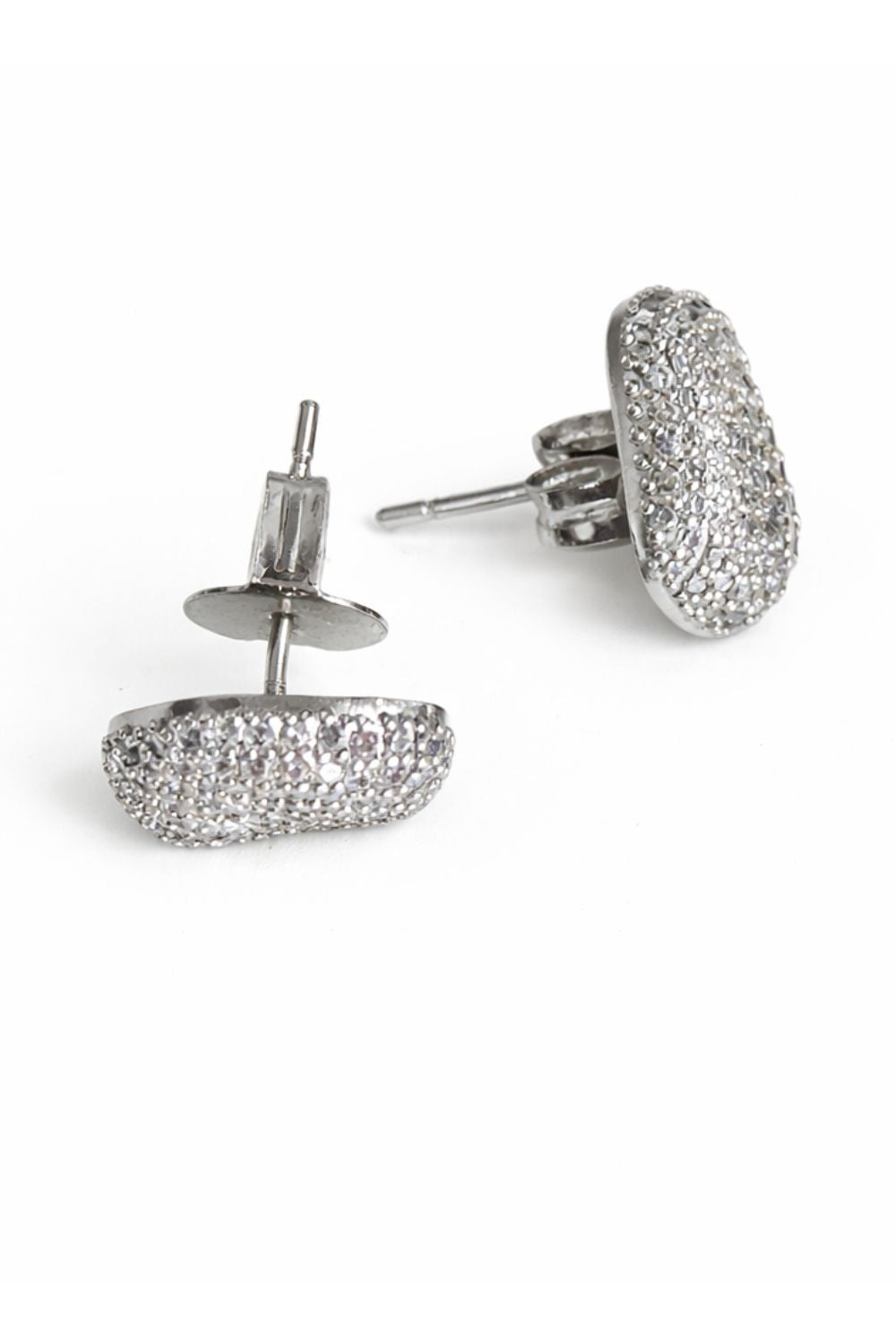 The Aura Pavé | Zirconia Stone Earrings In a Rhodium Finish