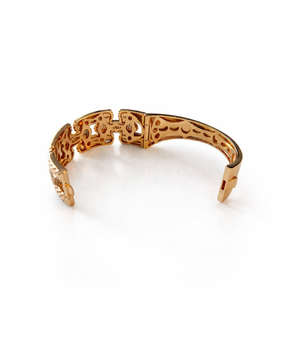 sculptural gold cuff bracelet with layered design bold modern statement jewelry for women