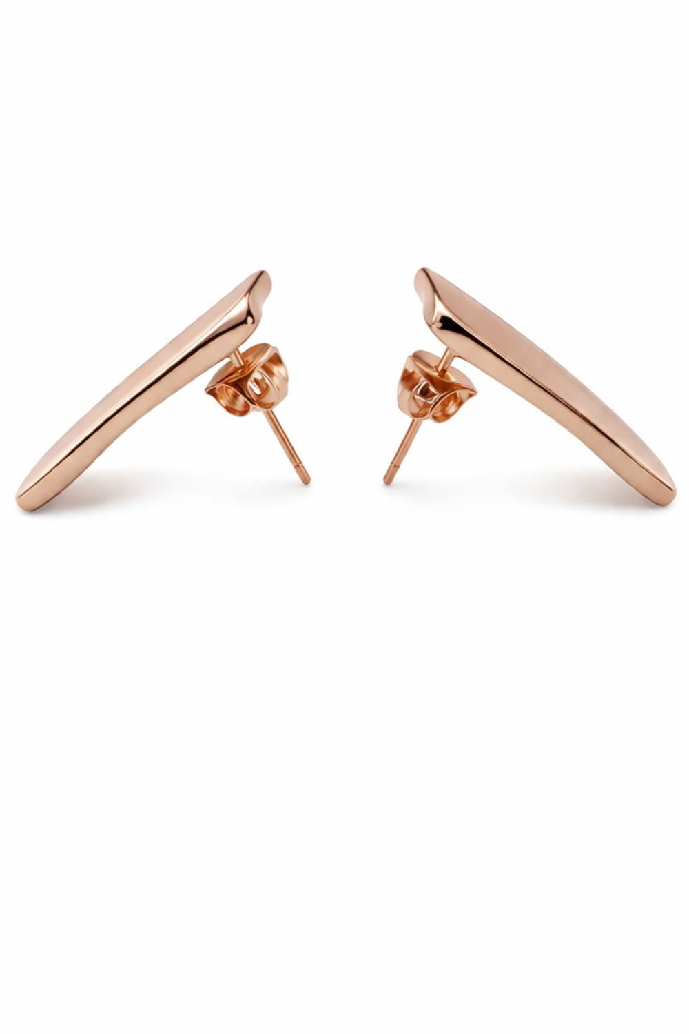 geometric gold stud earrings organic contoured square design modern statement jewelry