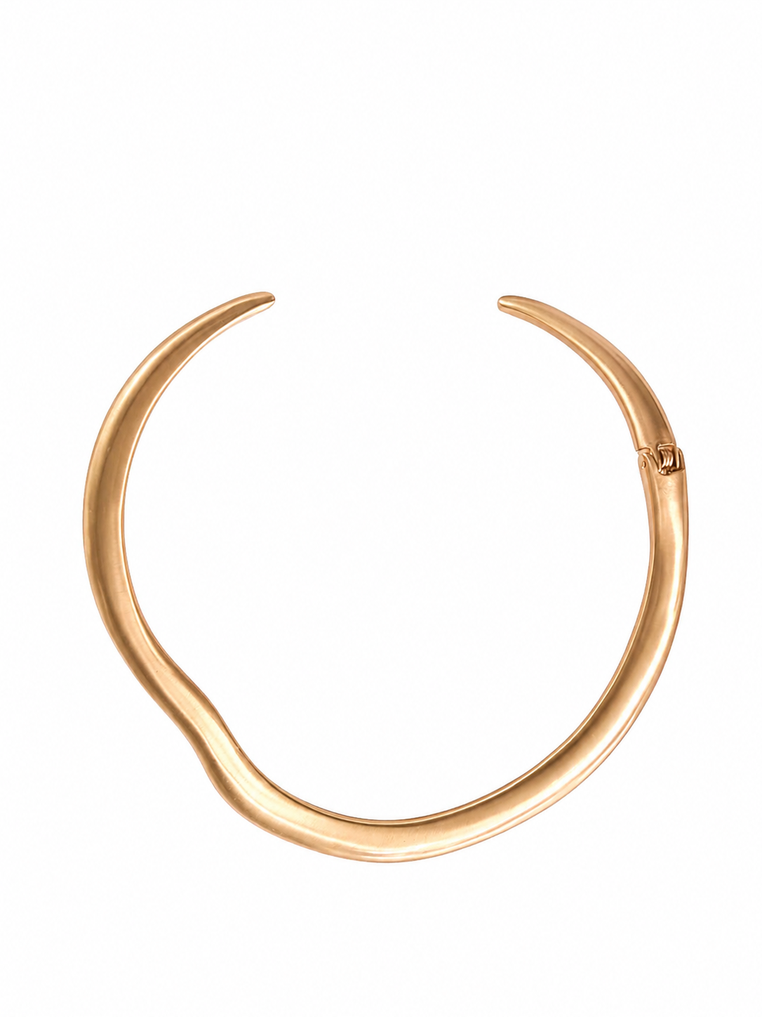 18K gold plated sculptural choker necklace | Crescent of Eclipse asymmetrical statement collar jewelry for women
