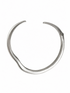rhodium plated sculptural choker necklace | Crescent of Eclipse asymmetrical statement collar jewelry for women