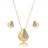 18K gold plated statement earrings with sculptural teardrop shape and sparkling zirconia detailing