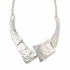 rhodium plated sculptural choker necklace | Costa Dorata statement collar jewelry modern luxury for women