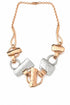 18K gold and rhodium plated mixed metal statement choker necklace | Dourada Slate sculptural luxury jewelry for women