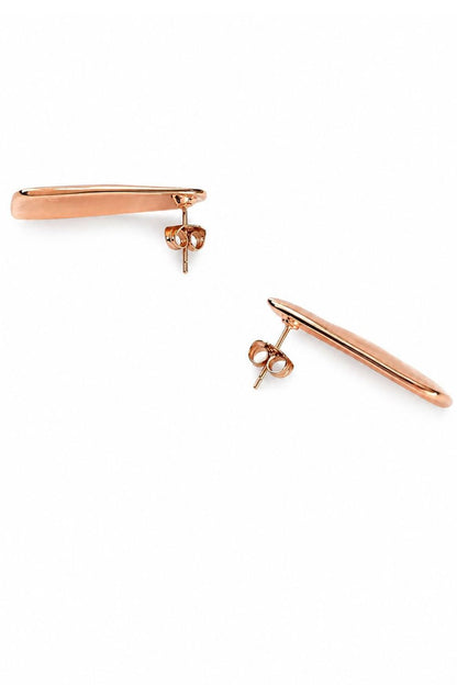 elongated gold rectangle earrings modern architectural statement jewelry sleek luxury design