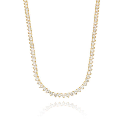 18K Gold-Plated Riviera Necklace with Handset Zirconia Stones