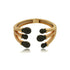 Eclipse In Black sculptural 18K gold plated adjustable cuff bracelet with architectural wraparound design