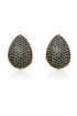 Eclipse In Black 18K gold plated earrings with handset black zirconia and bold sculptural design