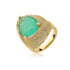 18K gold plated tourmaline cocktail ring with zirconia swirl wrap statement ring luxury jewelry for women