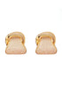 18K gold plated sculptural earrings featuring sparkling pavé zirconia and a polished curved gold accent
