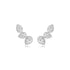 Clear zirconia statement earrings featuring graduated pear shaped stones in an elegant rhodium ear climber design