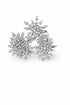 rhodium plated starburst ring with round and baguette zirconia |Aurora Luxe statement ring modern luxury jewelry for women