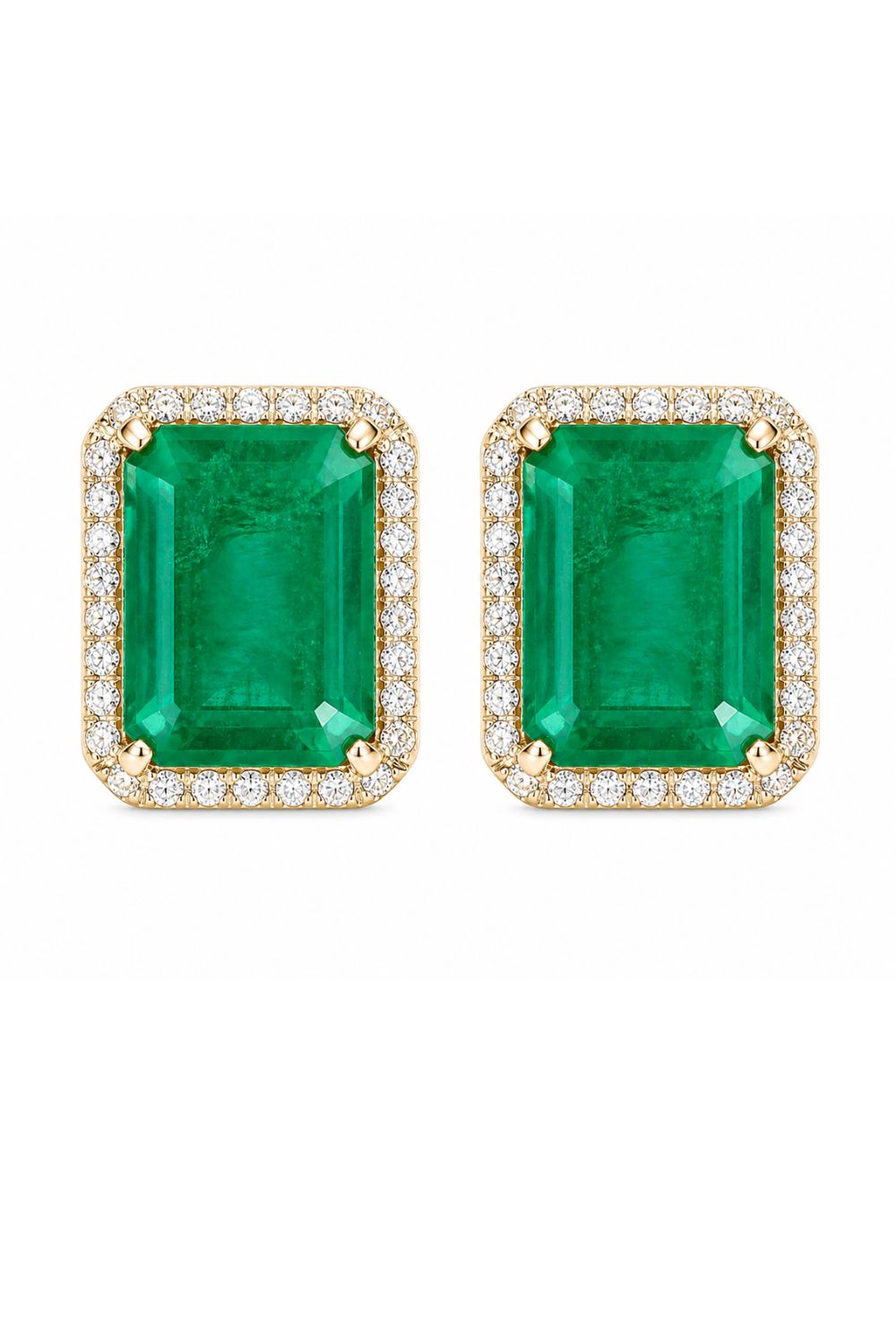 18K gold plated earrings with zirconia and emerald fusion stone | Maranhenses statement jewelry for women