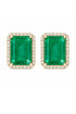 18K gold plated earrings with zirconia and emerald fusion stone | Maranhenses statement jewelry for women