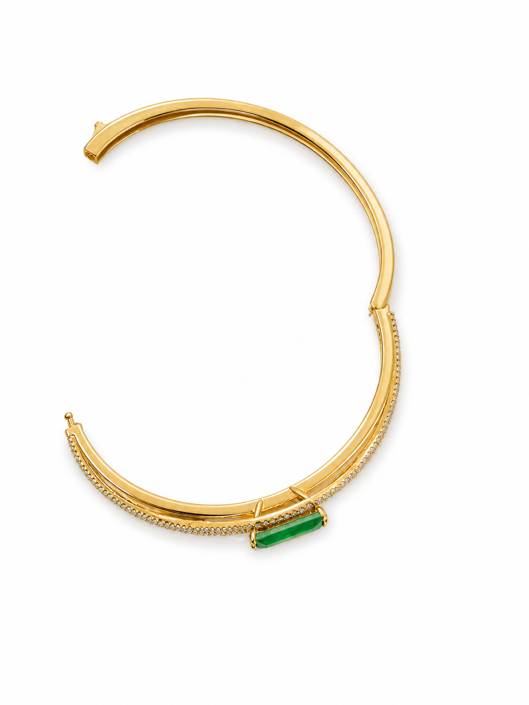 The Maranhenses | 18K Gold Plated Bracelet with Zirconia and Emerald Fusion Stone