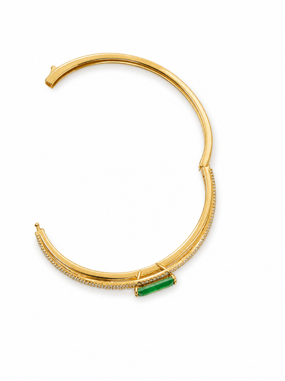 The Maranhenses | 18K Gold Plated Bracelet with Zirconia and Emerald Fusion Stone