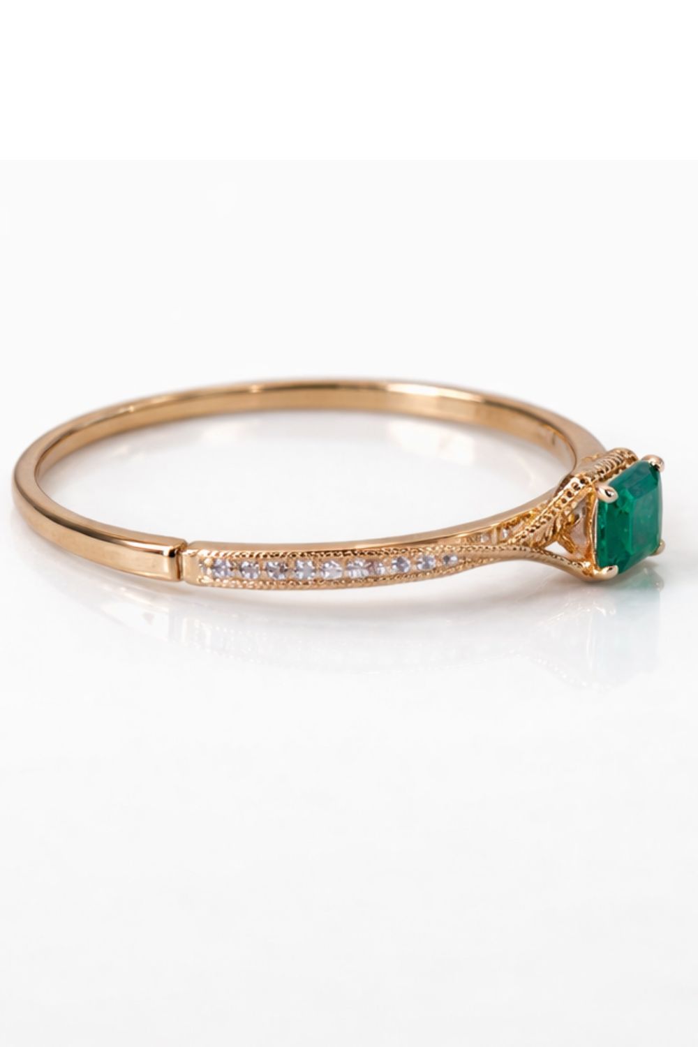 The Maranhenses | 18K Gold Plated Bracelet with Zirconia and Emerald Fusion Stone