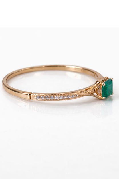 The Maranhenses | 18K Gold Plated Bracelet with Zirconia and Emerald Fusion Stone