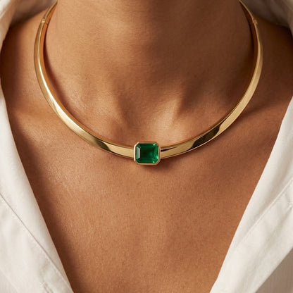 gold statement choker necklace bold sculptural design inspired by Brazil modern luxury jewelry