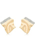 18K gold plated sculptural earrings with fluid folded design and sparkling pavé zirconia trim