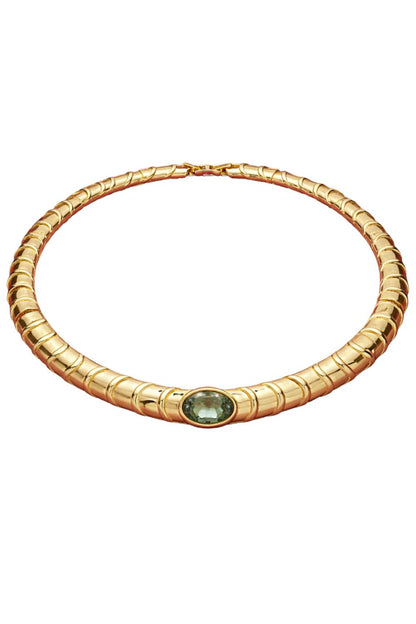 18k Gold plated bracelet with a smoky zirconia gemstone 
