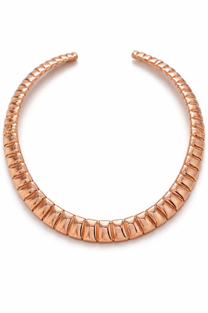 18K gold plated sculptural statement choker necklace | Sovereign Arc collar necklace luxury jewelry for women