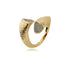 18K gold plated textured open wrap ring with zirconia | Sovereign Wrap statement ring modern luxury jewelry for women