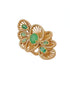 18K gold plated filigree statement ring with vivid green Tourmaline Fusion Stones and sparkling zirconia
