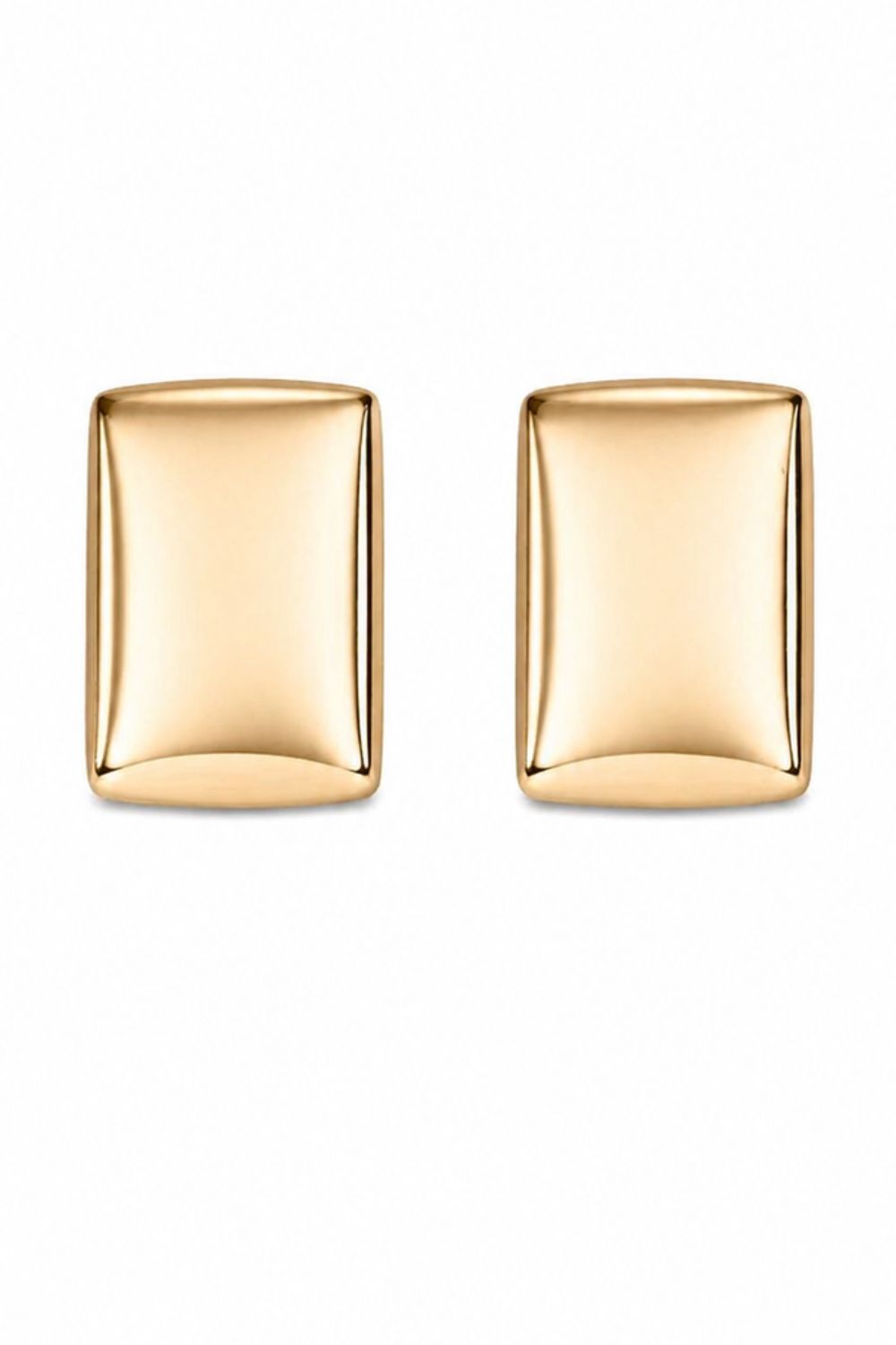 18K gold plated sculpted frame earrings | Cadre architectural statement stud earrings modern luxury jewelry for women