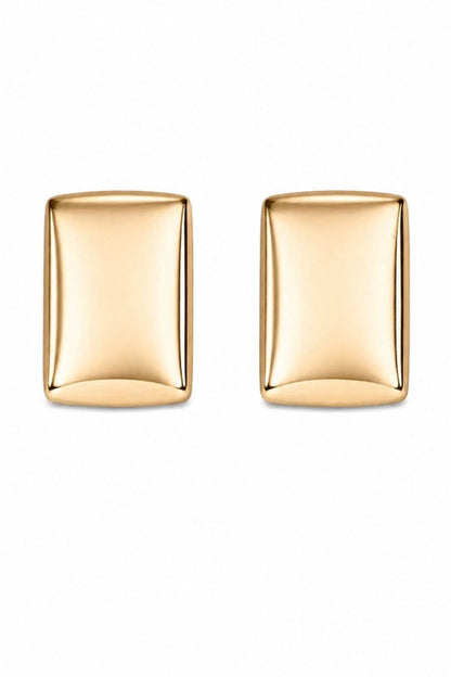 18K gold plated sculpted frame earrings | Cadre architectural statement stud earrings modern luxury jewelry for women