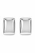 rhodium plated sculpted frame earrings | Cadre architectural statement stud earrings modern luxury jewelry for women