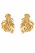 18K gold plated sculptural statement earrings | Selvaré architectural leaf inspired luxury jewelry for women