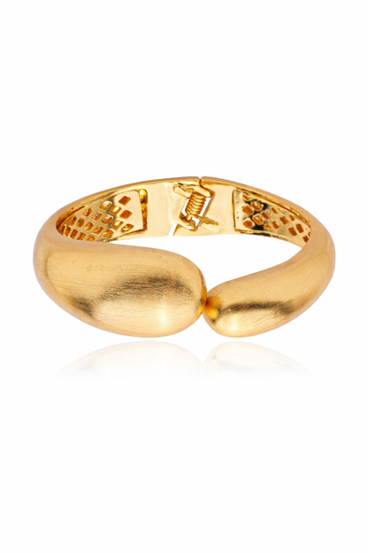 The Golden Souk | Satin-Finish Sculptural Smooth Cuff Bracelet 18K Gold Plated