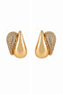 18K gold plated teardrop earrings with zirconia pavé | Twin Flame statement drop earrings luxury jewelry for women
