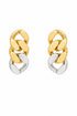 18k gold chain link drop earrings with zirconia detailing elegant luxury jewelry design